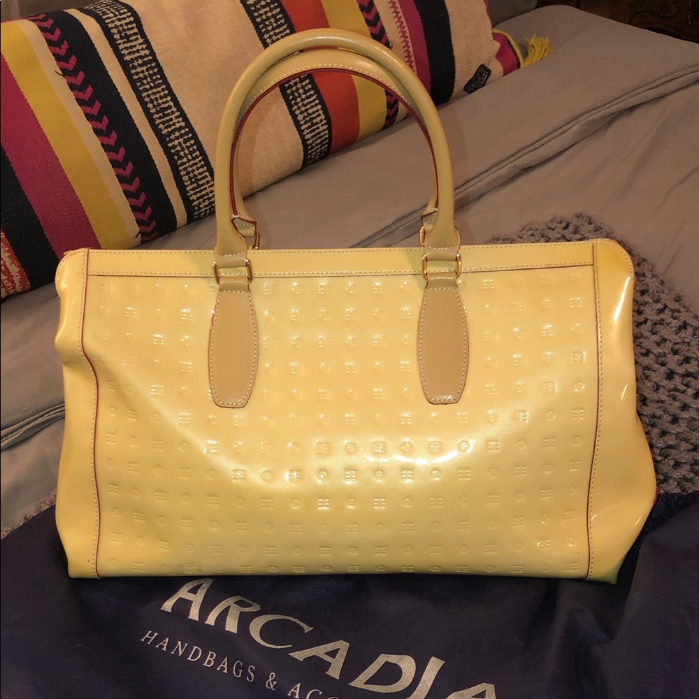 Arcadia Large Satchel Bag Genuine Leather - Made in Italy